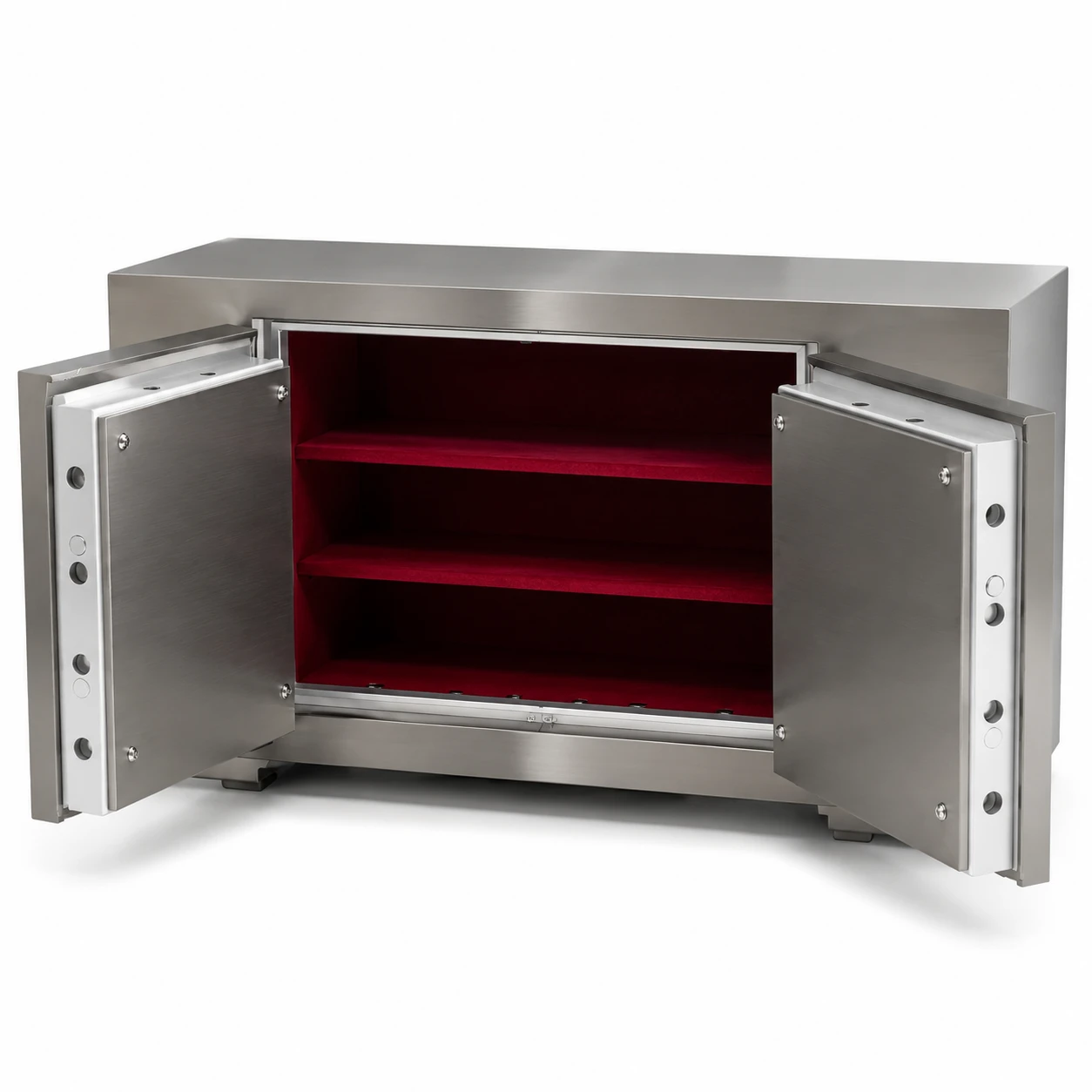 Çift Kapılı Metal Kasa — Kırmızı Kadife İç